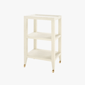 Isabella Cream Grasscloth Side Table
