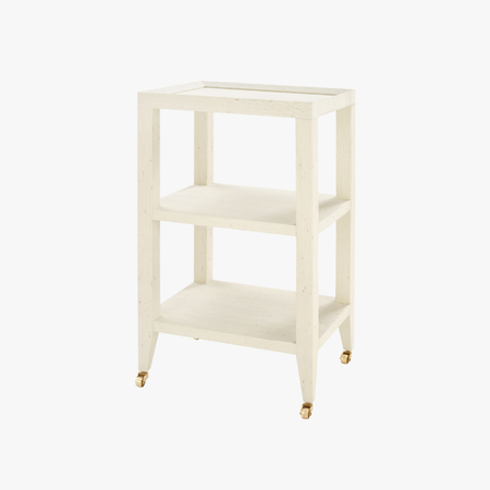 Isabella Cream Grasscloth Side Table