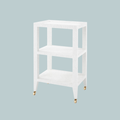 Isabella White Grasscloth Side Table