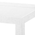 Isabella White Grasscloth Side Table corner texture closeup