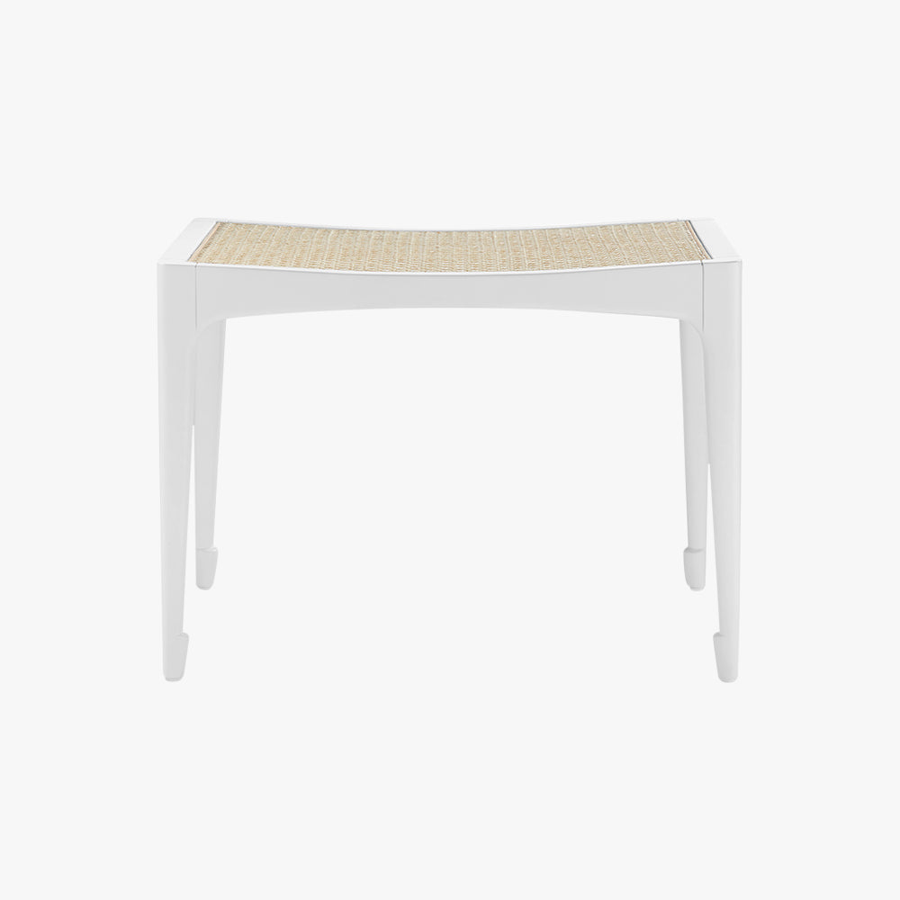 Isla Woven Cane Stool - White Finish