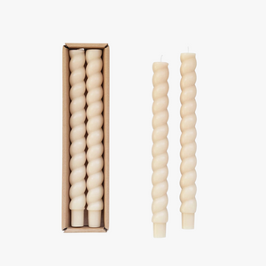 Ivory Twist Taper Candles