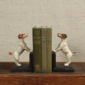 Jack Russell Cast Iron Bookends with vintage books