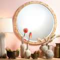 Tatum Round Burl Mirror Styled