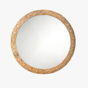 Relief Carved Round Mirror