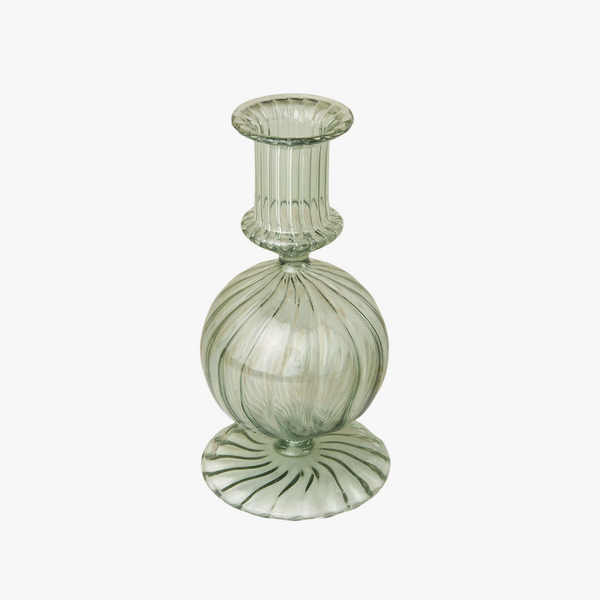 Joie Green Glass Candlestick