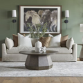 Julianne Linen Blend Slipcover Sofa in green living room