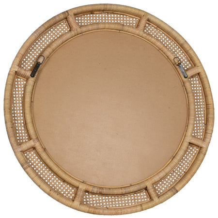 Juno Round Rattan Mirror - back view - D rings