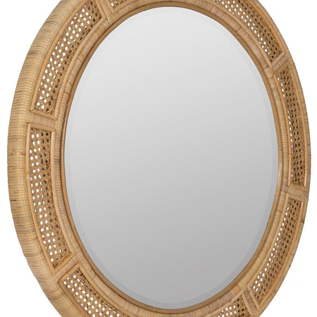 Juno Round Rattan Mirror - side view