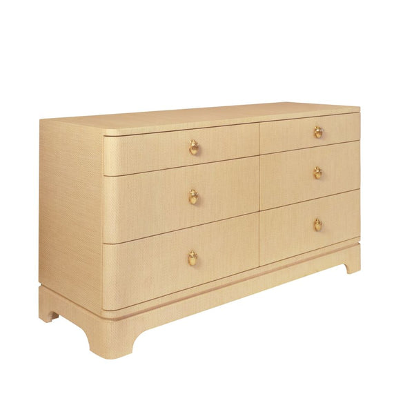 Fleur Natural Grasscloth Dresser Angle View
