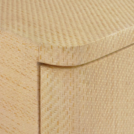 Fleur Natural Grasscloth Dresser  Rounded Corner Closeup 