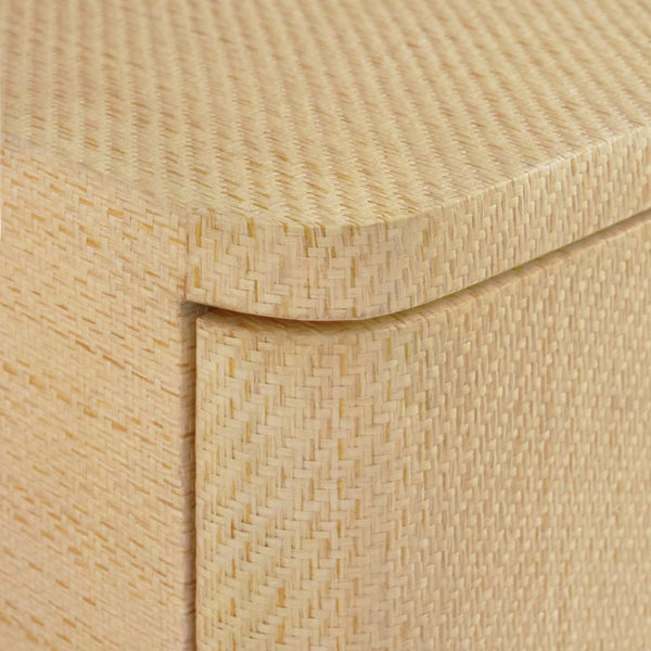 Fleur Natural Grasscloth Dresser  Rounded Corner Closeup 