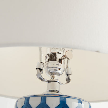 Kai Blue Honeycomb Table Lamp socket