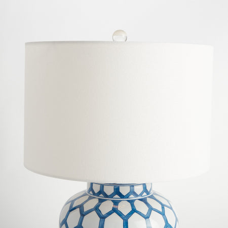 Kai Table Lamp white linen drum shade