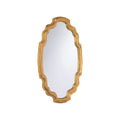 Kaia Antiqued Gold Finish Oval Mirror side view