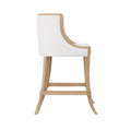 Karis Cerused Oak Counter Stool Klismos curved legs