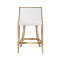 Karis Cerused Oak Counter Stool white performance fabric