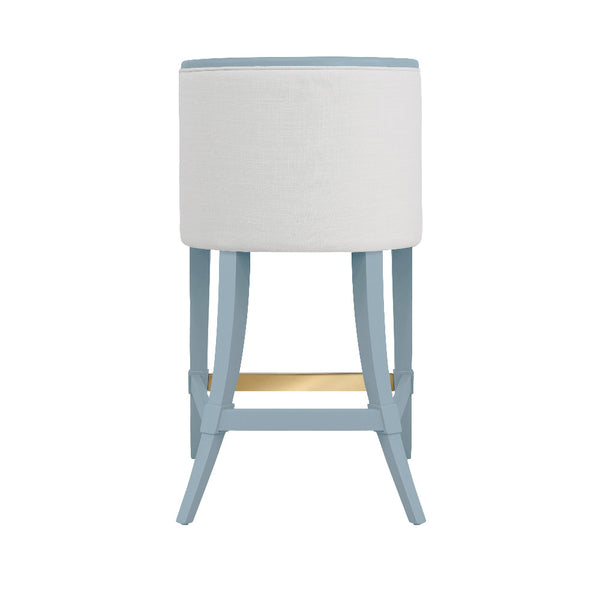Karis Light Blue Counter Stool - barrel back