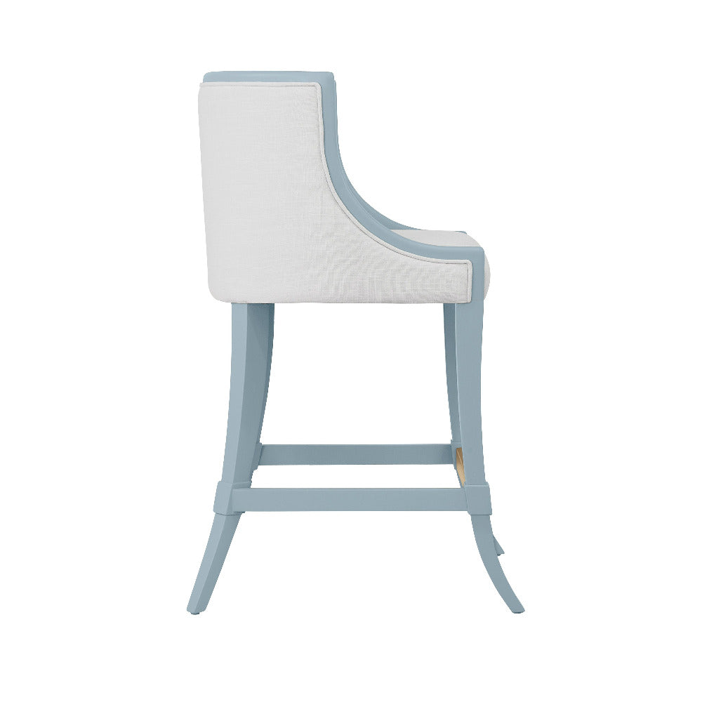 Karis Light Blue Counter Stool - klismos legs