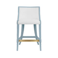 Karis Light Blue Counter Stool - white performance fabric