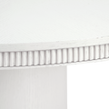 Keegan White Dining Table ribbed apron details