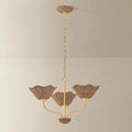 Kehlani Woven Wicker Rattan Chandelier - Three Arm