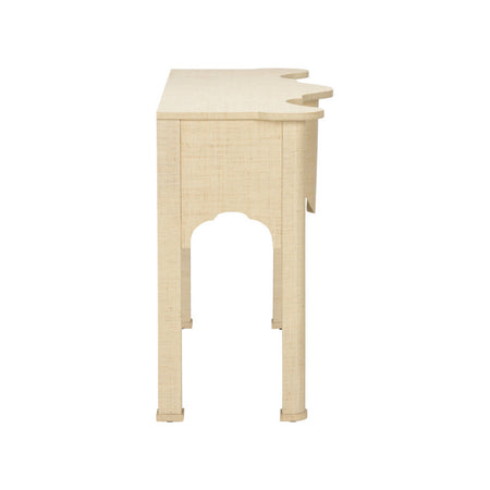 Kensington Natural Raffia Console Table side view
