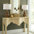 Kensington Raffia Console styled in entry