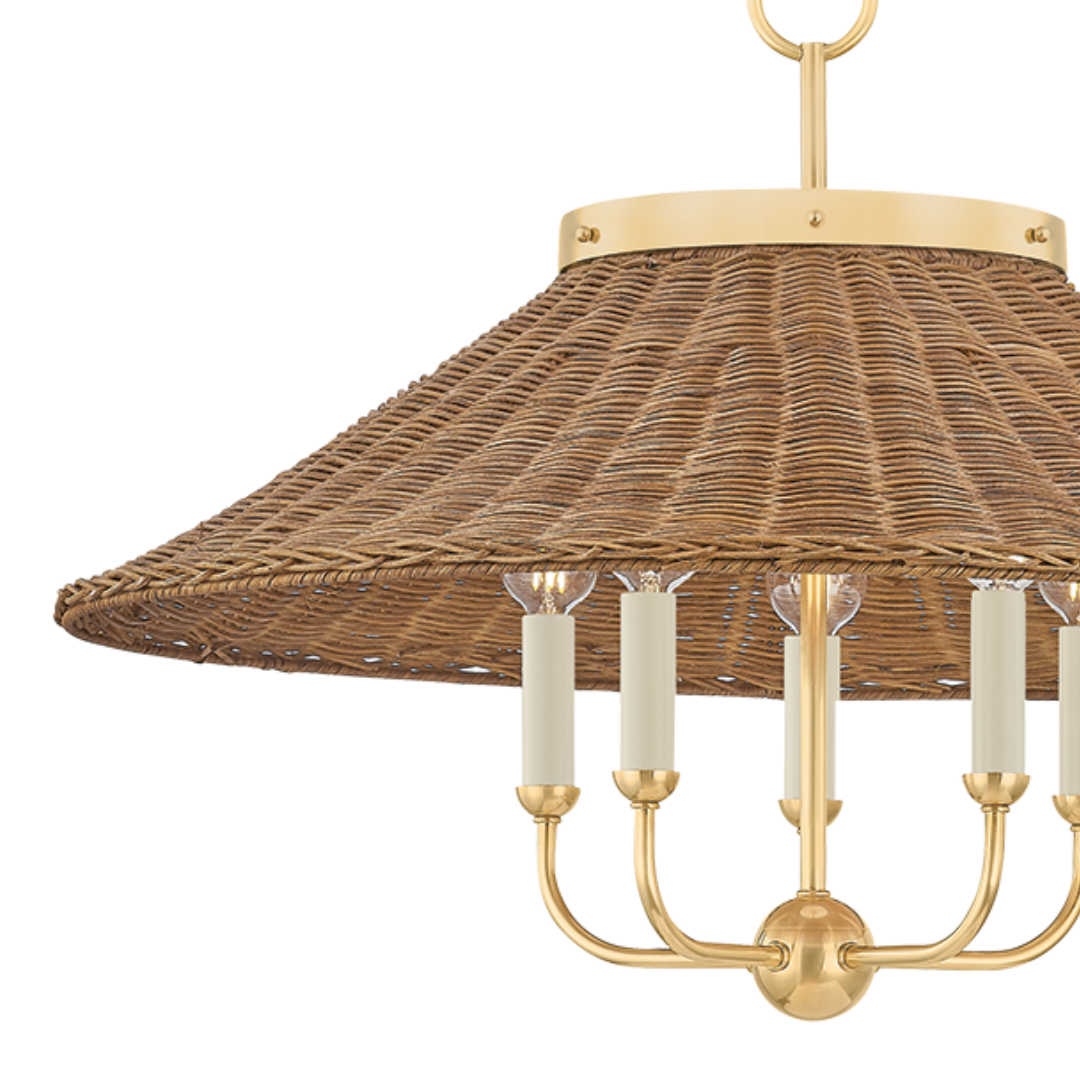 Kensington Rattan Chandelier - Mark D Sikes Lighting