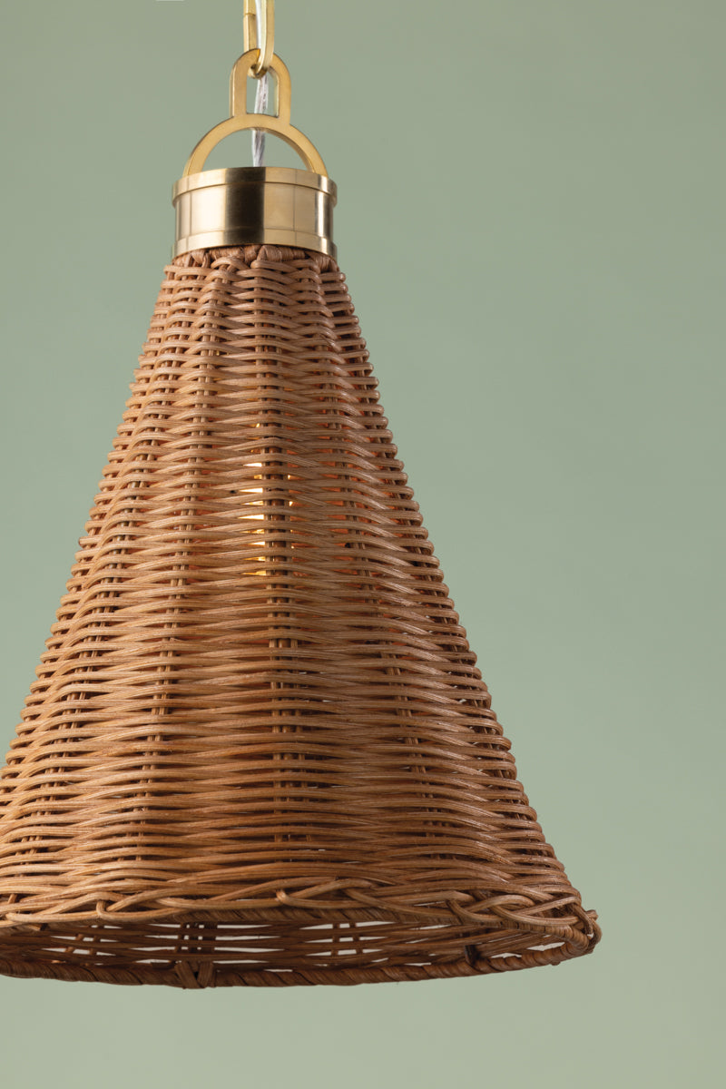 Kensington Rattan Pendant  - wicker closeup