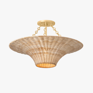 Ketan Wicker Semi Flush Mount