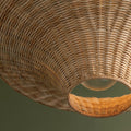Ketan Wicker Semi Flush Mount opening closeup