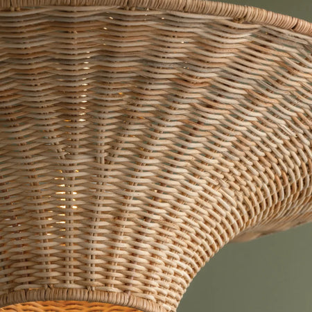 Ketan Wicker Semi Flush Mount texture closeup