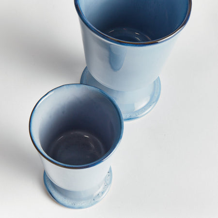Kirby Chambray Footed Cachepot interiors
