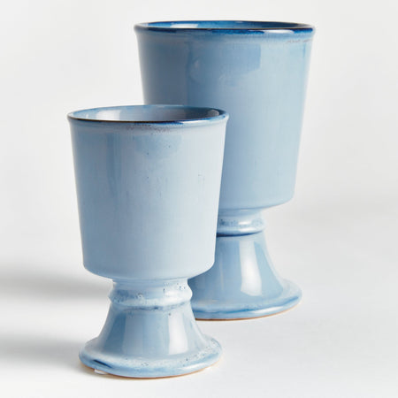 Kirby Chambray Footed Cachepots - set of two