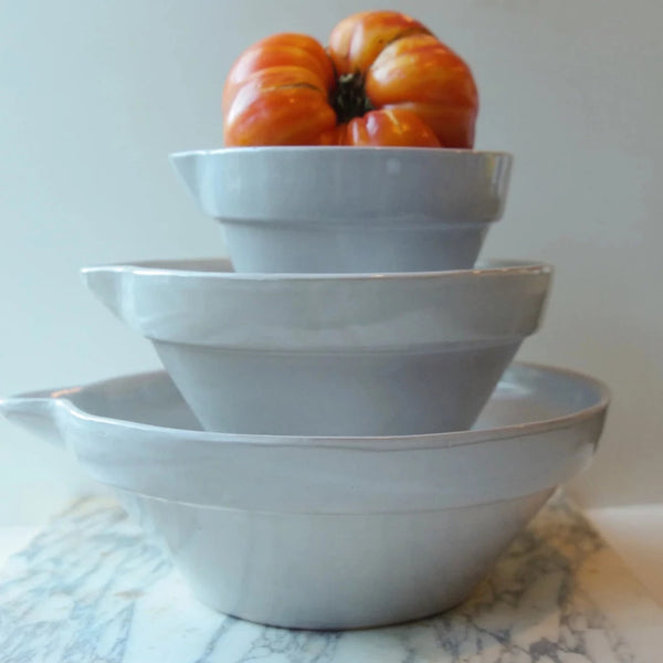 Spouted Mixing Bowl Set - Ceramic Nesting Bowls