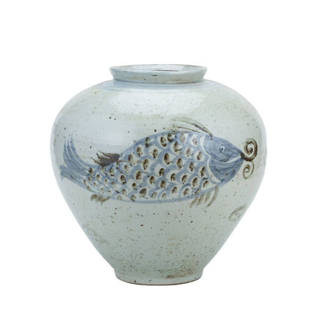 Koi Fish Large Jar hand painted fish details