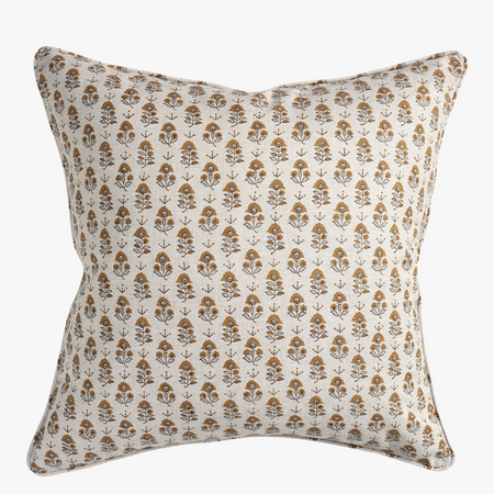 KD Spain — Tango Woodblock Style Floral Throw Pillow