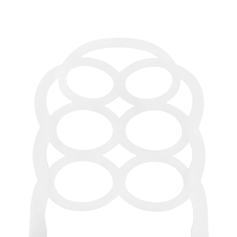 White Lacquer Loop Side Chair closeup