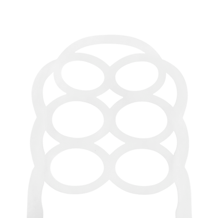 White Lacquer Loop Side Chair closeup