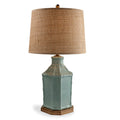 Amelia Celadon Porcelain Table Lamp with Raffia Shade