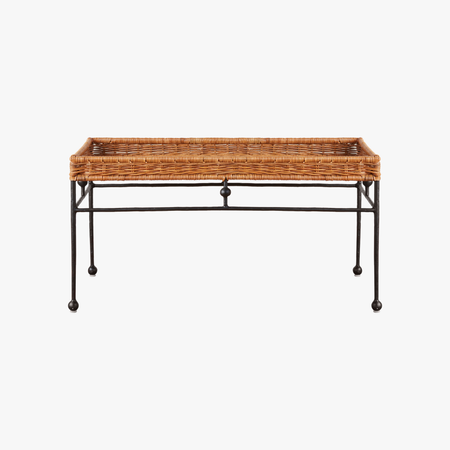 Lacoste Coffee Table - Woven Rattan and Iron