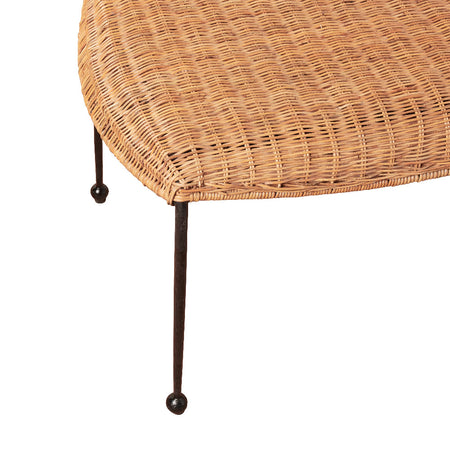 Lacoste Rattan Bench -  corner woven texure closeup