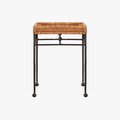 Lacoste Side Table - woven rattan and iron