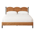 Lacoste Woven Rattan and Iron Bed with white bedding