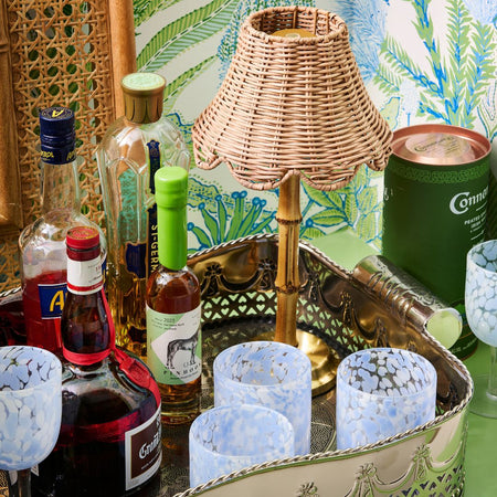 Lanai Bamboo Rechargeable Lamp styled in Devon Bar Tray
