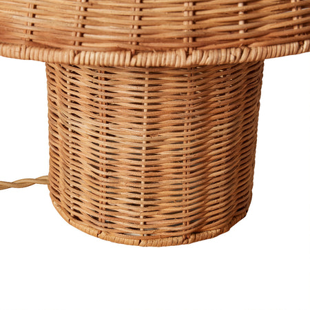 Lanai Woven Rattan Table Lamp base closeup