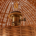 Lanai Woven Rattan Table Lamp brass hardware