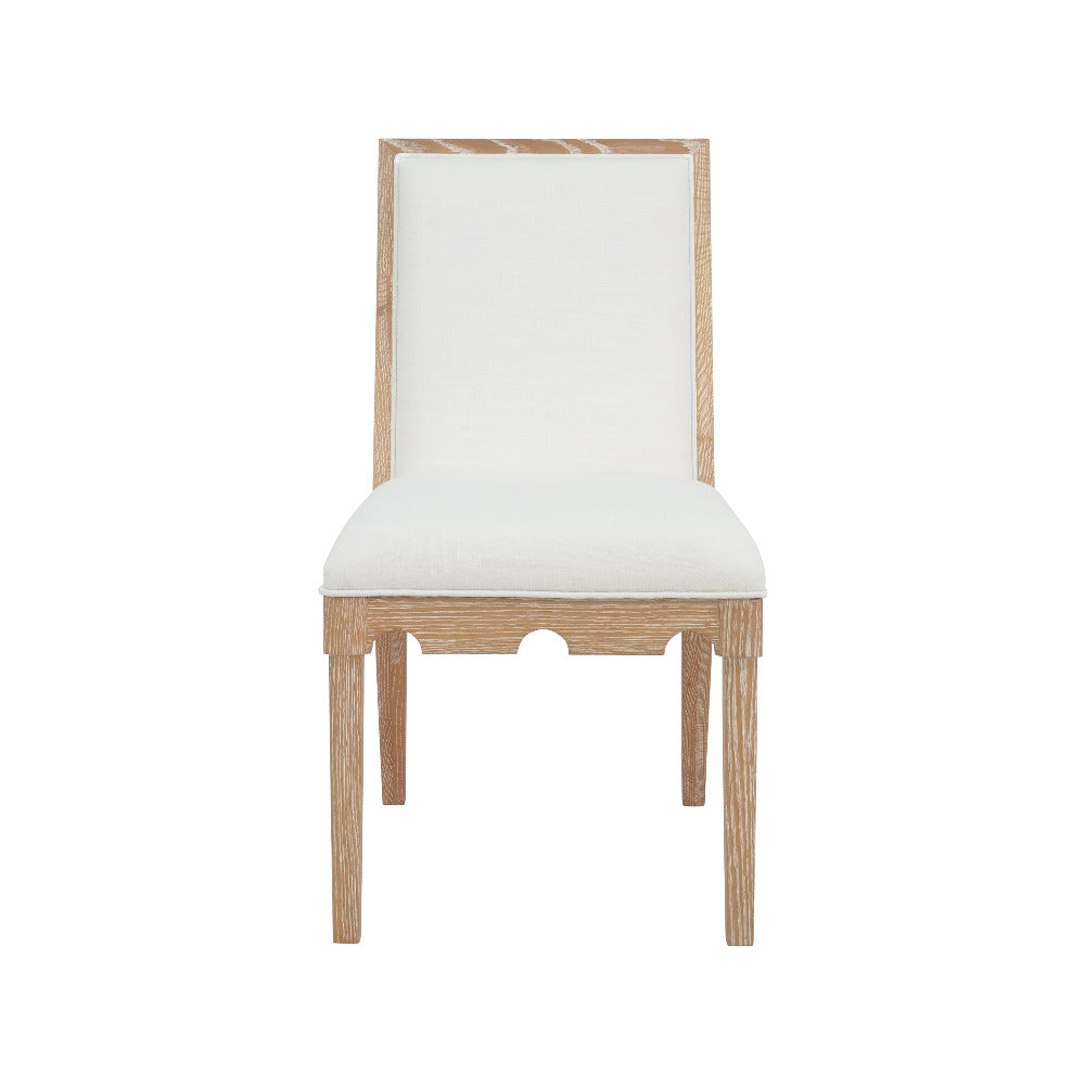 Lancaster Cerused Oak Chair - white performance fabric upholstery