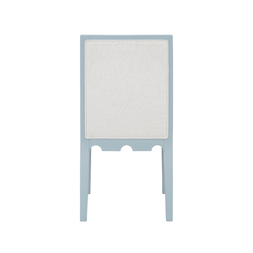 Lancaster Light Blue Matte Lacquer Dining Chair back view